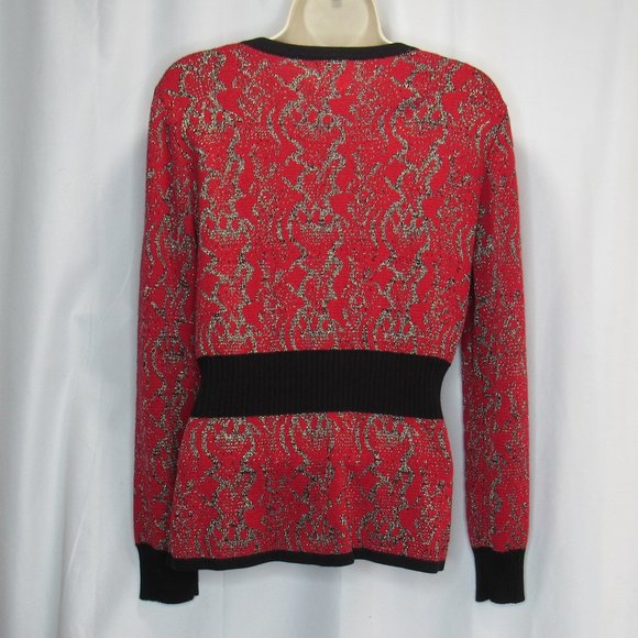 Vintage Ruby Rd. V- Neck Button-Front Cardigan Sweater Size PXL - Picture 2 of 7